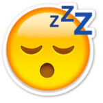 Emoji of someone who is sleepy.