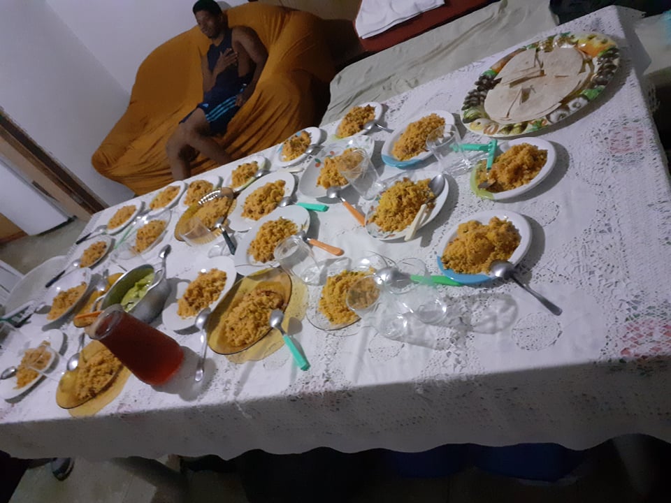 Having lunch