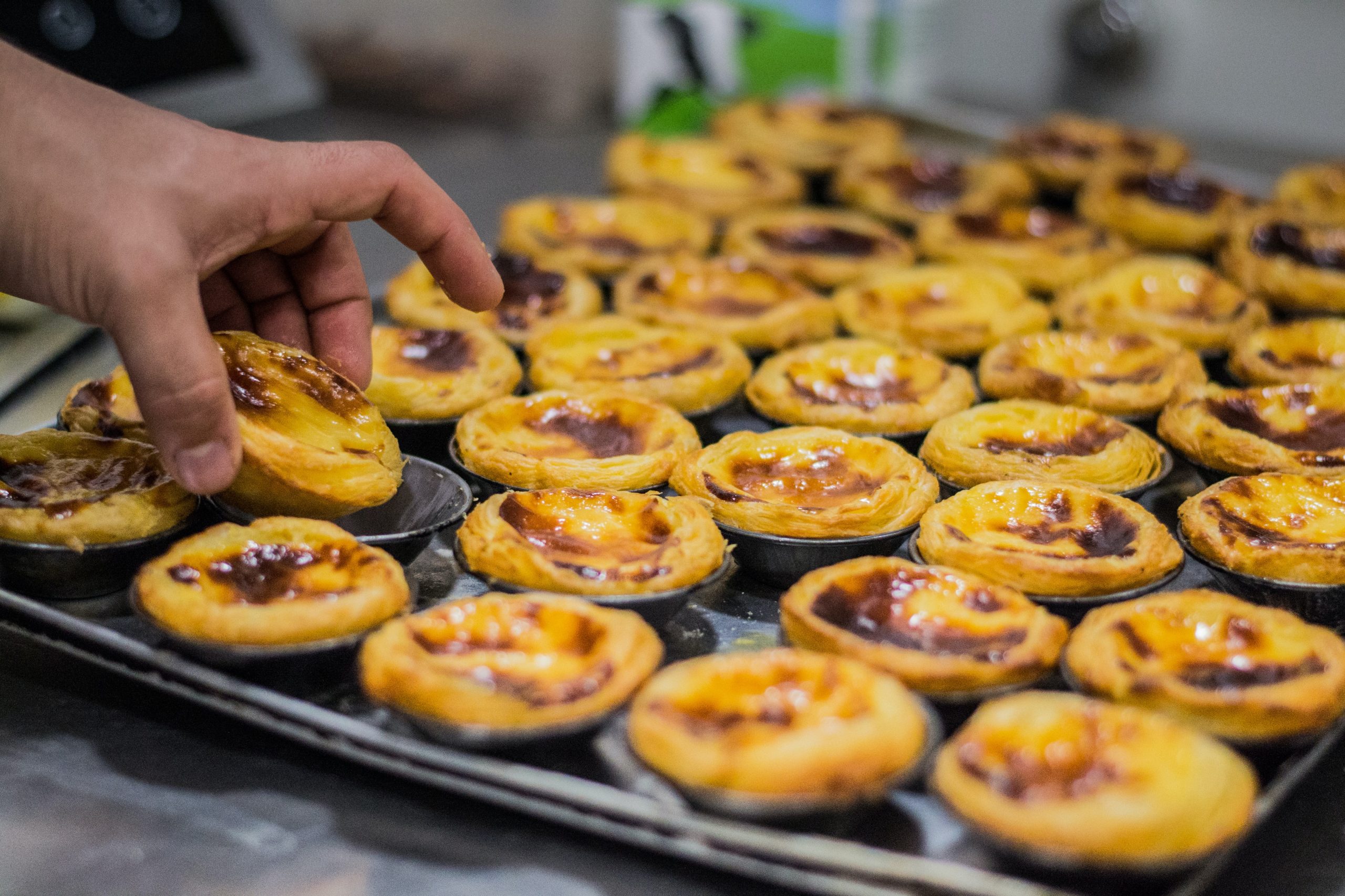 Custard pastries in Lisbon, Portugal.