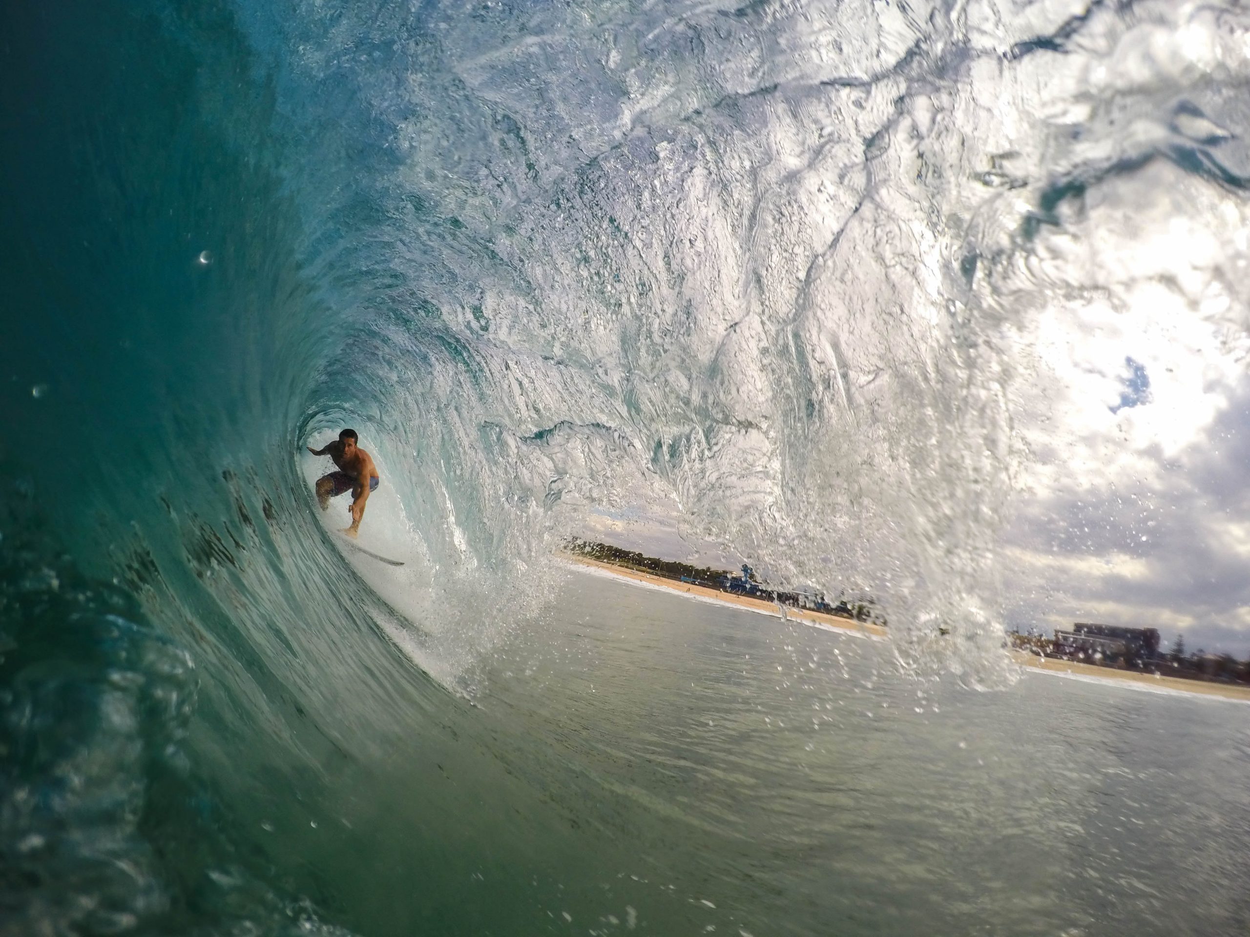Person surfing.