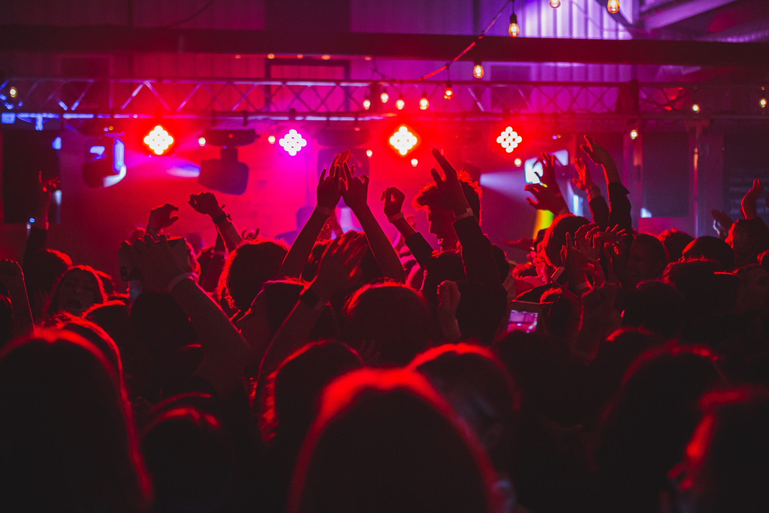 People dancing at a club.