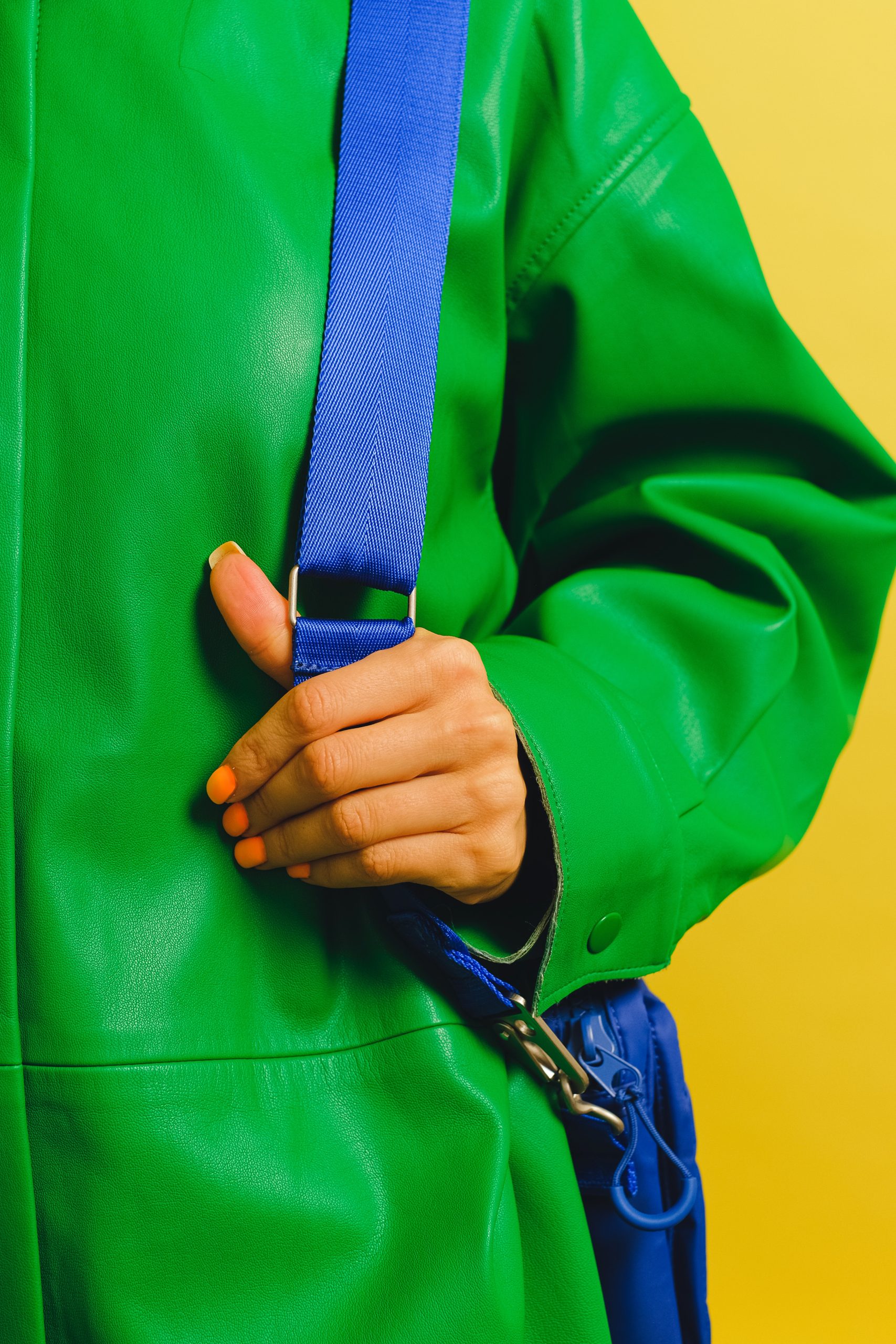 a green jacket